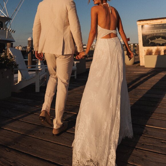 Kyha Oswald Lace Deep V Dress (sold as is) - Picture 3 of 13